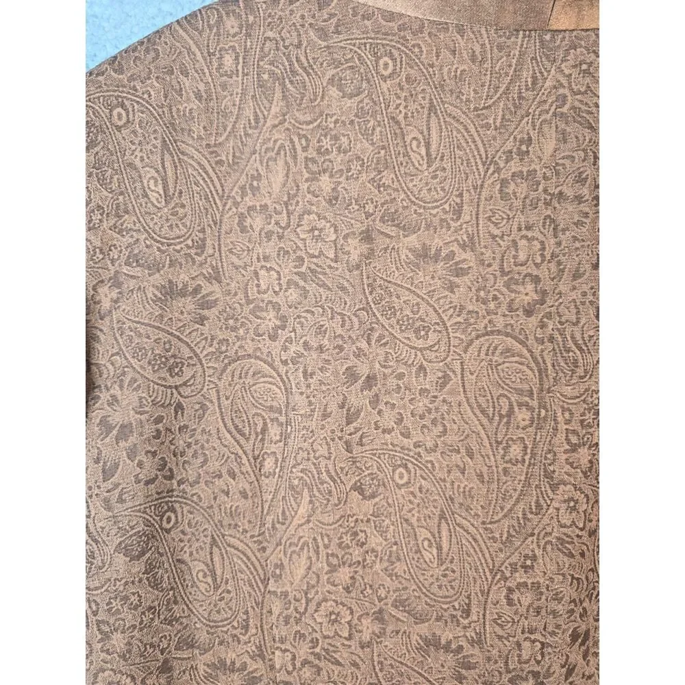 Danny and Nicole Jacket 30W Brown Textured Print Clear Beaded Collar Lined